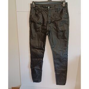 Top Trends Basic Collection Women Pants  Black Faux Leather Size 11 (30x28.5)